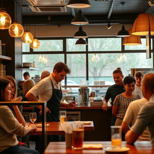 Equipo de camareros de El Rinc&radic;&ge;n Espa&radic;&plusmn;ol atendiendo amablemente a los clientes en el sal&radic;&ge;n del restaurante