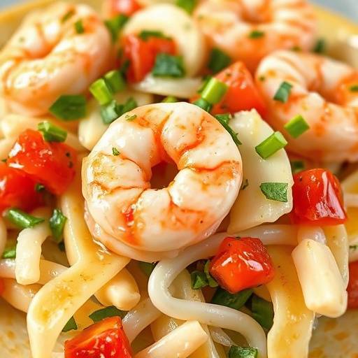 Imagen de una tapa de ensaladilla rusa con gambas.