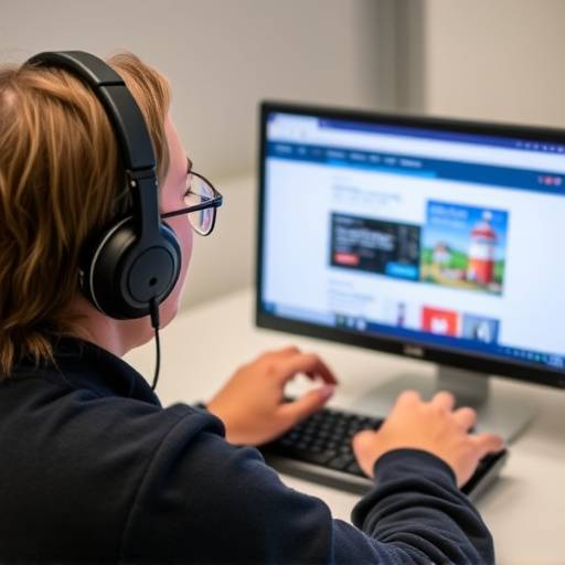 Una persona utilizando un lector de pantalla para navegar por un sitio web.